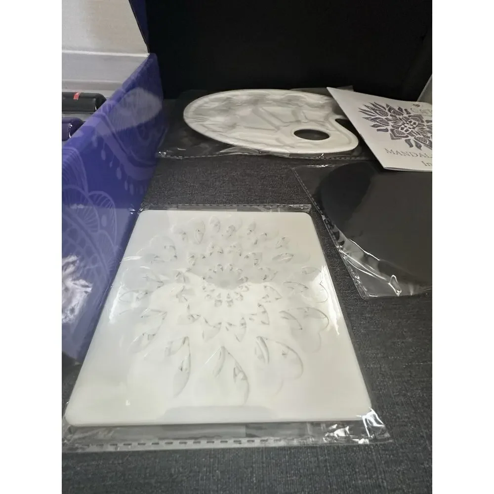Craft N Mandala Painting Kit Acrylic Paints Stencils INCOMPLETE Art Craft Set